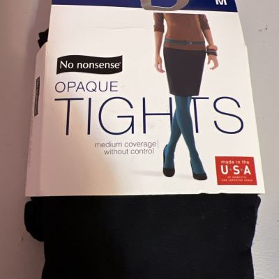 NEW No Nonsense Medium Black OPAQUE TIGHTS 40 Denier